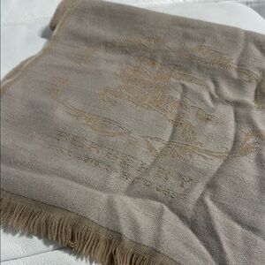 Burberry Beige Fringed Scarf 100% Wool